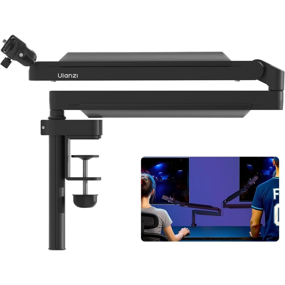 ULANZI ZJ05 Microphone Boom Arm Desk Clamp Ball Head Cold Shoe Podcast